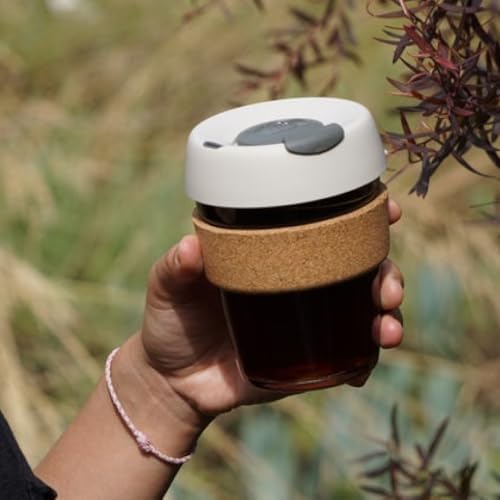 KeepCup Brew Cork, Reusable Glass Tumbler with Natural Cork, Tall Coffee Cup 12oz/340ml - Filter - Image 2