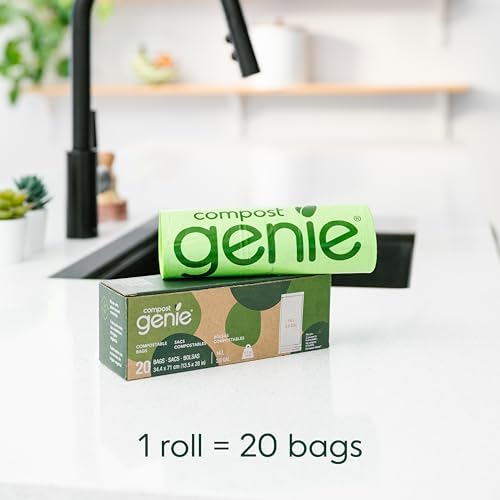 Compost Genie 3.6 Gallon Compostable Bags, 20 Count, Sturdy for Food Waste, Compatible with Kitchen Compost Genie Bins, ASTM D6400 Certified - Image 2