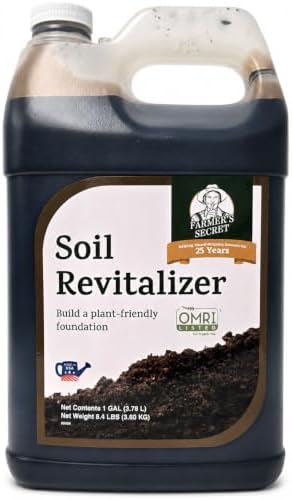 Farmer’s Secret Soil Revitalizer - Organic (OMRI Listed) Dirt Health Booster - Liquid Compost Soil Amendment - Activated Humic Acid - Great for Fall/Spring Application (128oz) by FarmersSecret