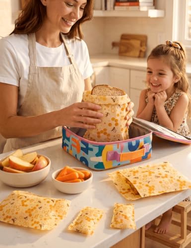Beeswax Food Storage Bags 8 Pack-2L/2M/4S, Reusable & Natural - Image 5