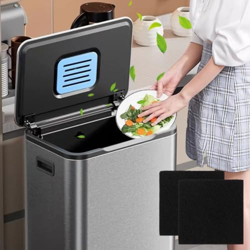 16Pcs Activated Charcoal Purifying Deodorizer for Trash Cans Universal Stick-on Rectangle Odor Absorbing Filters for Compost Buckets Countertop Recycle Bins Home Kitchen Accessories - Image 6