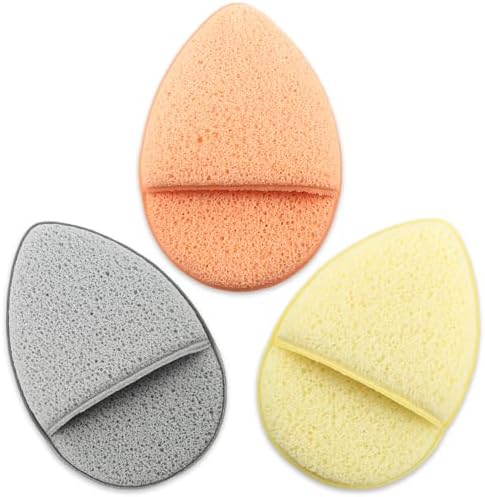 Reusable Face Scrubber Sponges – 3-Pack Gentle Exfoliating Makeup Remover Pads for Face Wash & Daily Skincare (Orange, Yellow, Gray) by Unknown