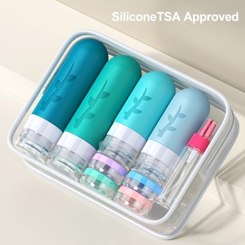 Tocelffe 18pack Travel Bottles for Toiletries,TSA Approved Silicone Travel Containers jar for Toiletries,Leak Proof Refillable Liqus Shampoo And Conditioner Travel Essentials toiletry Bottles - Image 5