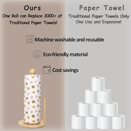 25 Pack Reusable Tissue Paperless Towel Roll Washable Cotton for Kitchen Towels Zero Waste Products Replacement Tissue (RT-K) - Image 3