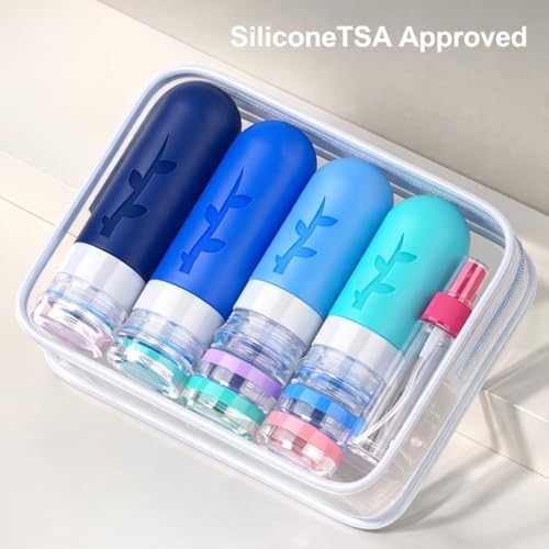 Tocelffe 18pack Travel Bottles for Toiletries,TSA Approved Silicone Travel Containers jar for Toiletries,Leak Proof Refillable Liqus Shampoo And Conditioner Essentials toiletry - Image 5