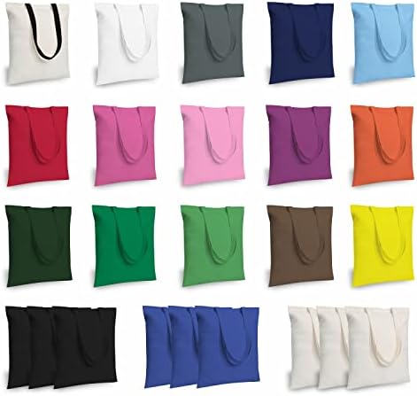 TOPDesign 24-Pack Economical 16"x15" Cotton Tote Bag, Lightweight Medium Reusable Grocery Shopping Cloth Bags, Suitable for DIY, Advertising, Promotion, Gift, Activity by TOPDesign