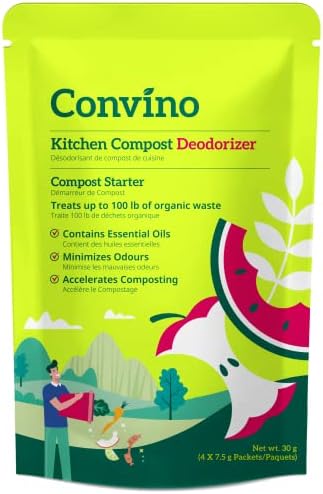A Compost Starter/Accelerator Which Help to Reduce Kitchen Waste Odor and Convert Yard Waste to Fertile Humus for All Composting Systems. Comes in 1 Package That Contains 4 Packets Inside by Convino