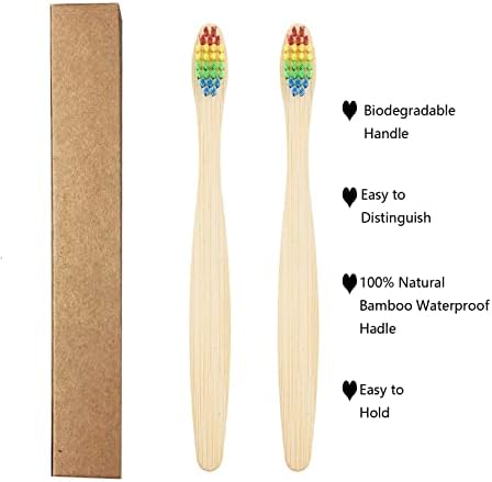 SEVENHEAD 10 PCS Kids Bamboo Toothbrushes Soft Bristles Wooden Toothbrushes, Natural Biodegradable BPA Free Eco Friendly Toothbrushes Colorful - Image 3