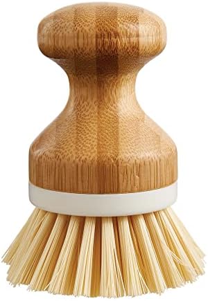 HIC Kitchen Vegetable Scrubber Dishwashing Brush, Bamboo with Non-Scratch Bristles by HIC