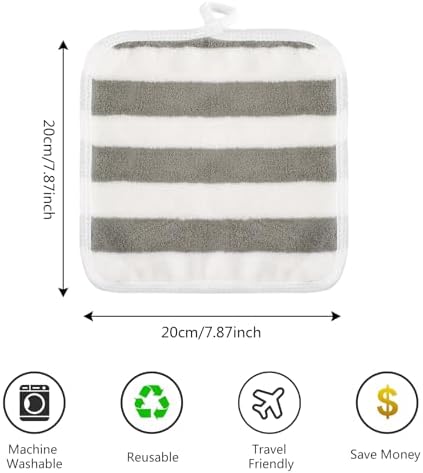 SINLAND Microfiber Facial Cloths Fast Drying Washcloth 8inch x 8inch Absorbent Face Wash Cloth Soft Makeup Remover Cloths - Image 2