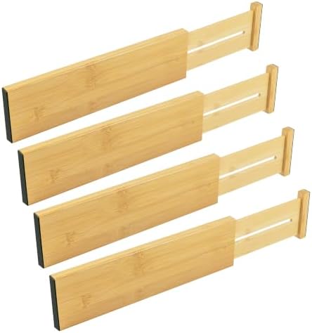 Utoplike Bamboo Dresser Drawer Dividers, Expandable Organizer for Clothing by Utoplike
