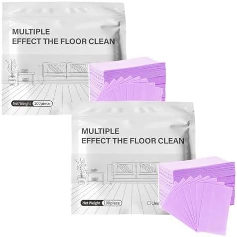 Multi-Surface Floor Cleaning Tablets, Multiple Floor Cleaner 100 Piece Multi Effect Clean Quick Shine Cleaner Sheets, Dissolvable Efficient Care Agents for Mopping Hardwood(Purple -200pcs) by Unknown
