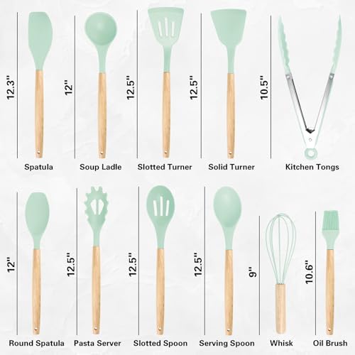 19PCS Green Kitchen Cooking Utensils Set Kitchen Tools Set - Image 2