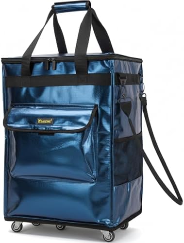 BALEINE Reusable Grocery Bag on Wheels, Foldable Rolling Tote Bag by BALEINE