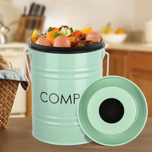 MUMTOP Compost Bin for Kitchen Countertop,1.3 Gal Metal Compost Container - Image 4