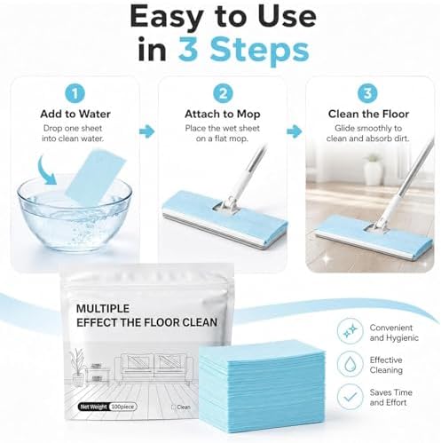 Multi-Surface Floor Cleaner Tablet, 100 Piece Upgraded Floor Cleaning Solution Tablets, for Hardwood, Tile, Laminate & More（Blue） - Image 5