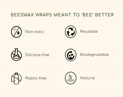 Truebee Reusable Beeswax Food Wraps 7-Pack Italia – Non Toxic, Plastic Free, Silicone Free, Sustainable, Environmentally Friendly, Organic Cotton Beeswax Wraps (S, M, L) - Image 5