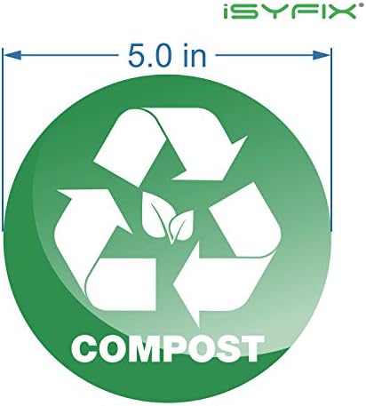 iSYFIX Compost Sticker for Trash Can Bins, 6 Pack, 5 inch - Image 2