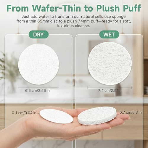 100-Count Compressed Facial Sponge, White - Image 4