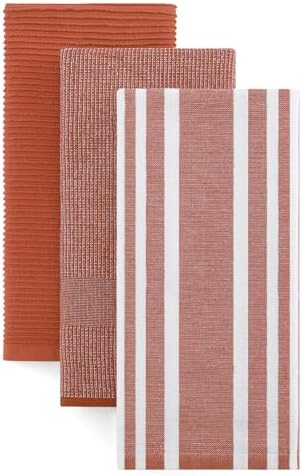 Homaxy Cotton 380 GSM Premium Kitchen Towels, 18"x 28", 3 Pack, Rust by Homaxy