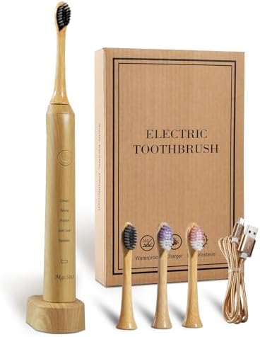 Sonic Bamboo Electric Toothbrush for Adults by MgcSto