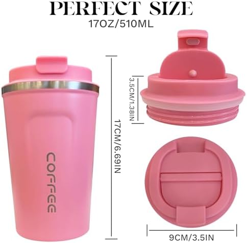 Insulated Travel Coffee Mug, Stainless Steel Coffee Cup with Leakproof Lid - Image 4