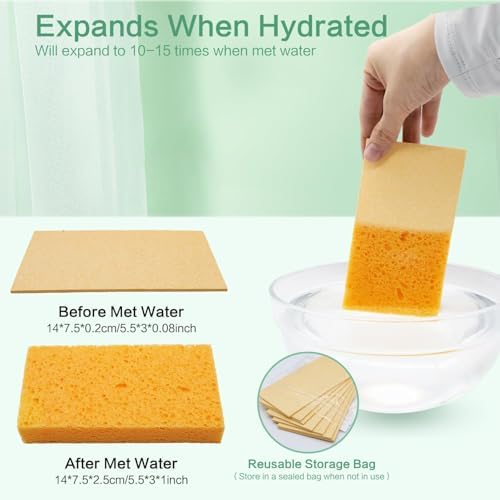 Large Cellulose Sponges, Kitchen Sponge for Dish, Thick Heavy Duty Scrub Pads, Non-Scratch Scrubber for Household/Cookware/Bathroom/Office/Boat 5.5" x 3" x 1" (7 Pack) Yellow - Image 3