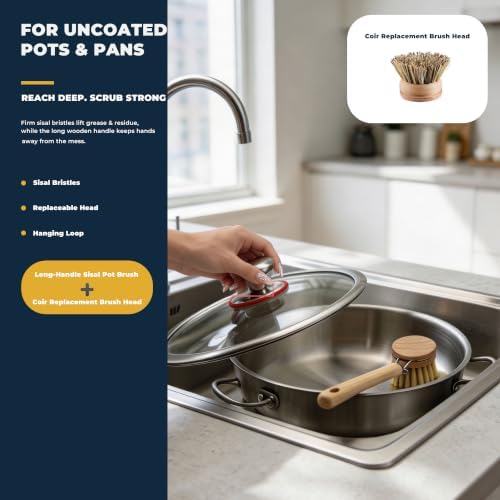 8-Piece Kitchen Brush Set for Pots, Dishes, Cups & Glasses - Image 3