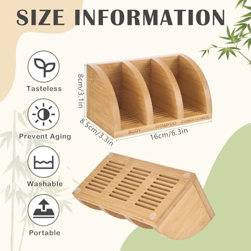 Shampoo Bar Holder Multi Bar Soap Dish, Bamboo, 6.3 x 3.3 x 3.1 Inch - Image 2