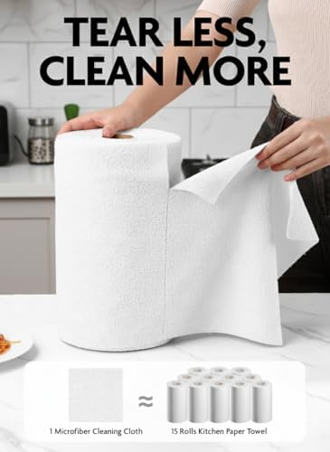 Fantasticlean Microfiber Cleaning Cloth Rolls -150 Sheets (White, Dimgrey) - Image 3