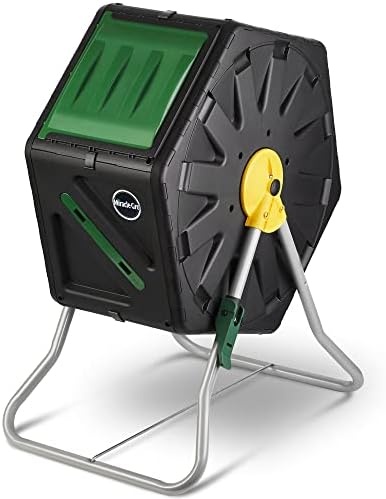 Miracle-Gro Compost Tumbler Single Chamber – Easy-Turn Composter Tumbler Outdoor for Fast Composting – Heavy-Duty Composting Bin with 1 Sliding Door (18.5 Gallon / 70 Liter) by Unknown