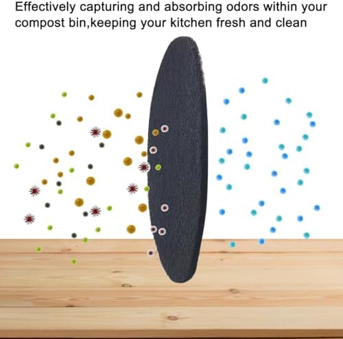 3 Pack Charcoal Filters for Compost Bucket, 6.7inch Compost Filter for Countertop Bin, Compost Pail Replacement Activated Carbon Charcoal Filters, Home Bucket Compost Bin Refill, Round - Image 4