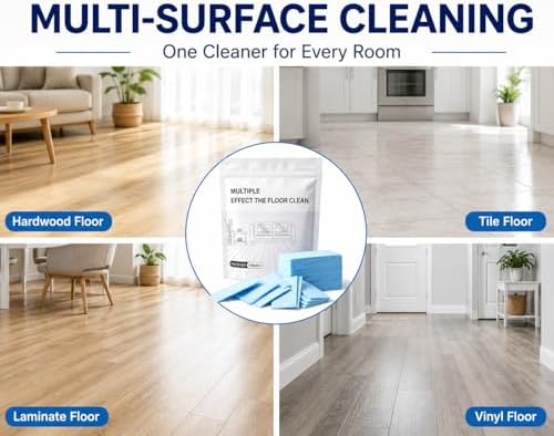Multi-Surface Floor Cleaning Tablets, Concentrated Deep Clean Mop Solution, Streak-Free Formula for Hardwood, Laminate, Tile & Vinyl Floors, Fresh Scent Cleaner Sheets, 100 Count (Blue, 200) - Image 5