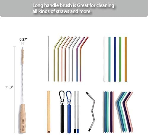 4 Pcs Bamboo Bottle Brush Set by HELLO NATURE – Long Handle Cleaning Brushes for Water Bottles, Baby Bottles & Glassware, Sustainable & Plastic-Free - Image 6