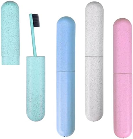 Hooqict 4 Pack Travel Toothbrush Case Portable Travel Toothbrush Holder Plastic Toothbrush Container Protector Cover for Traveling, Camping, Home, School, Business by Hooqict