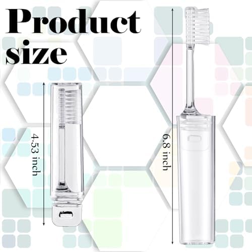 Patelai 4 Pcs Travel Toothbrush Mini Foldable with Case,Clear - Image 2