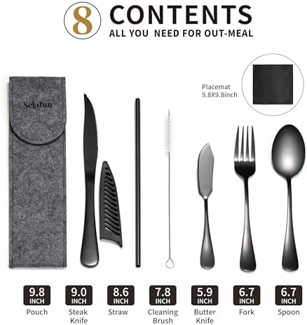 Camping Cutlery Set: Premium Portable Silverware Set with Case for Lunch Box, Travel, and Work Durable, Eco-Friendly, and Compact Utensils Including Fork, Spoon, and Knife for Adults on the Go - Image 2