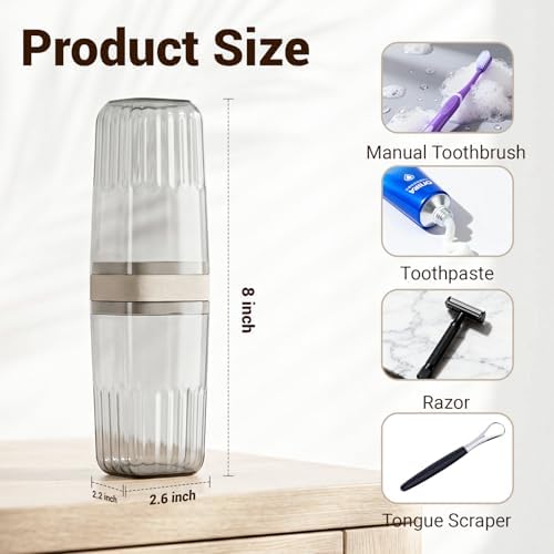 Large Enclosed Toothpaste and Toothbrush Travel Case with Rinse Cup - Image 2
