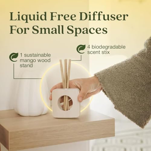 Enviroscent Non-Toxic Air Freshener for Home | Liquid Free Diffuser | Home Fragrance Lasts Over 30 Days | Kit Includes 1 Mango Wood Stand & 1 Scent Stix Refill (Lemon Leaf & Thyme) - Image 5