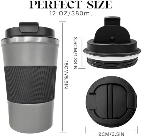 Insulated Travel Coffee Mug, Stainless Steel Coffee Cup with Leakproof Lid - Image 3