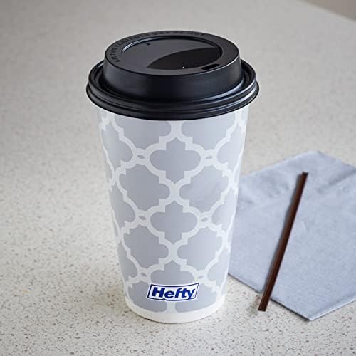 Hefty Disposable Hot Cups with Lids, Insulated Paper Coffee Cups for Tea, Cocoa and Hot Beverages, Leak Resistant Single Use Drink Cups, 16 Ounce, 20 Count - Image 6