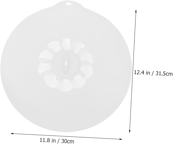 DOITOOL Extra Large Round Food Grade Silicone Suction Sealing Lid for Bowls Pans Plates Microwave and Dishwasher Safe Stretchable White Cover for Home Food Preservation