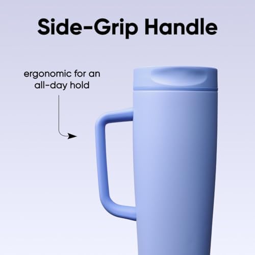 Owala SmoothSip Slider Stainless Steel Insulated Travel Mug with Handle, 100% Leak Proof, For Hot and Cold Drinks, Travel Friendly with Sliding Lock Lid, 24 oz, BPA Free, Leak Proof, Out of the Blue - Image 5