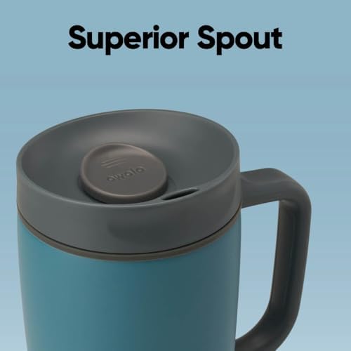 Owala SmoothSip Slider Stainless Steel Insulated Travel Mug with Handle, 100% Leak Proof, For Hot and Cold Drinks, Travel Friendly with Sliding Lock Lid, BPA Free, Leak Proof, 12oz, High Dive - Image 4