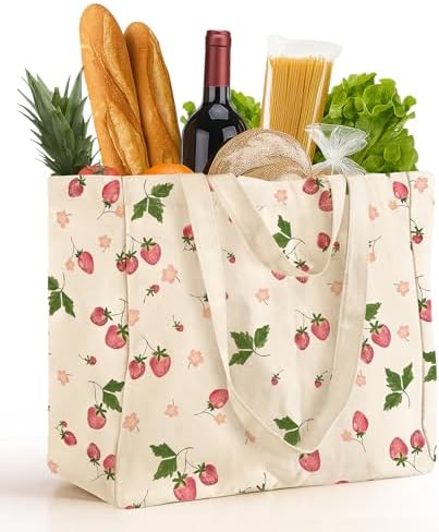 Miss Adola Cute Extra Large Canvas Grocery Tote Bag by MissAdola