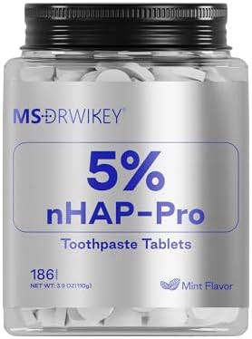 MSDRWIKEY Toothpaste Tablets with 5% nHAP-Pro, Fluoride-Free Toothpaste for Travel, Plastic-Free Zero Waste, Chewable Tablet for Daily Oral Care (MSDR-L-1PC) by MSDRWIKEY