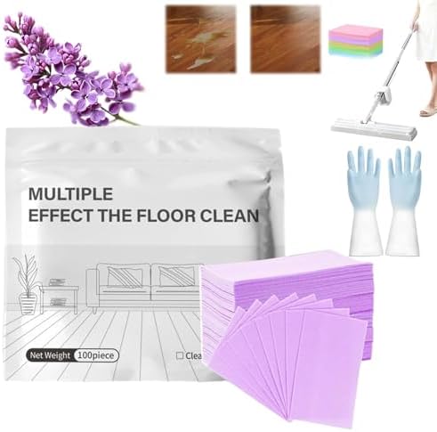 Multi-Effect Floor Clean Tablets,100 Piece Floor Cleaning Tablets Multi-Surface Cleaner for Hardwood Laminate Tile & RV Walls Maintenance, Water Concentrated Cleaner (Lavender 1Bag) by Unknown