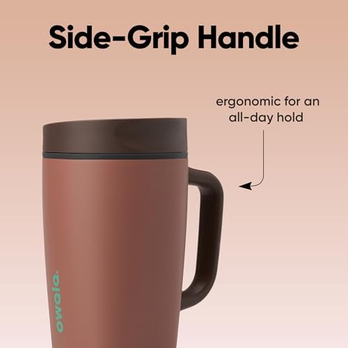 Owala SmoothSip Slider Stainless Steel Insulated Travel Mug with Handle, 100% Leak Proof, For Hot and Cold Drinks, Travel Friendly with Sliding Lock Lid, 12oz, BPA Free, Leak Proof, Cozy Cocoa - Image 5