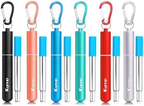 Kynup Collapsible Reusable Metal Straws, Travel Straws with Storage Cases by SunhpMallLLC