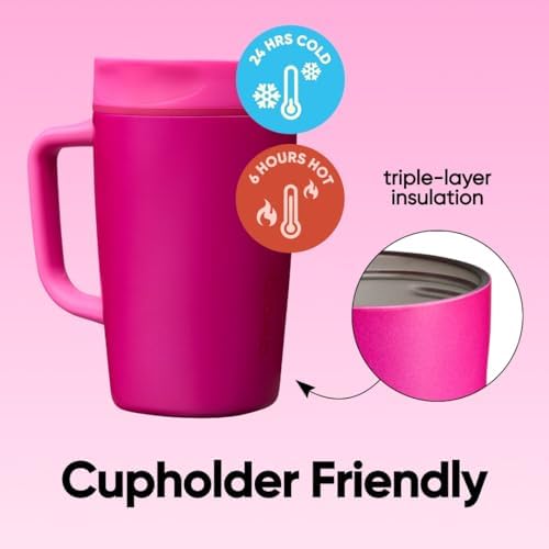 Owala SmoothSip Slider Stainless Steel Insulated Travel Mug with Handle, 100% Leak Proof, For Hot and Cold Drinks, Travel Friendly with Sliding Lock Lid, 12oz, BPA Free, Leak Proof, Read My Lips - Image 4